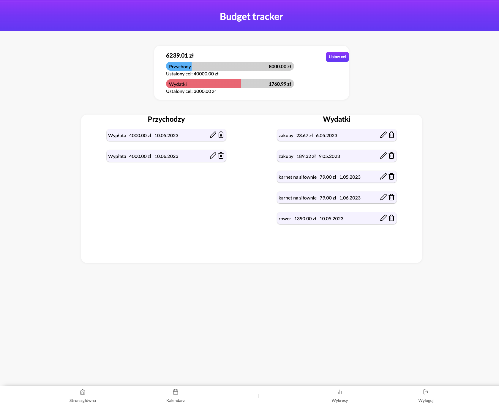 Budget App screenshot